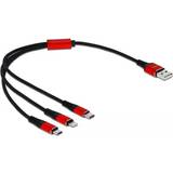 Kablar DeLock USB A-USB Micro-B/Lightning/USB C 2.0 0.3m