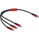 Röda - Skärmad - USB-kabel Kablar DeLock USB C-3USB C 2.0 0.3m
