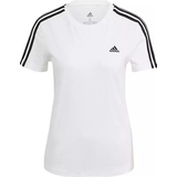Adidas Bomull - Dam - Långa kjolar T-shirts adidas Women's Loungewear Essentials Slim 3-Stripes T-shirt - White/Black