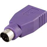 Kabeladaptrar - Lila Kablar Deltaco USB A-PS/2 2.0 M-F Adapter