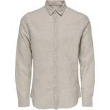 Linne Överdelar Only & Sons Solid Long Sleeved Shirt - Grey/Chinchilla