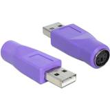 Kabeladaptrar - Lila Kablar DeLock USB A-PS/2 M-F Adapter