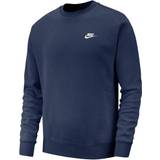 Herr - Sweatshirts Tröjor Nike Sportswear Club Fleece - Midnight Navy/White