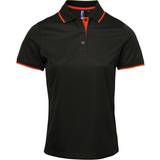 Premier Women's Contrast Tipped Coolchecker Polo Shirt - Black/Orange