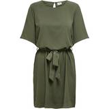 Jacqueline de Yong Amanda 2/4 Belt Dress - Green/Kalamata