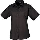 30 - Dam Skjortor Premier Women's Short Sleeve Poplin Blouse - Black