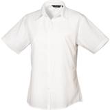 30 - Dam Skjortor Premier Women's Short Sleeve Poplin Blouse - White