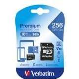 256 GB - U1 Minneskort Verbatim Premium microSDXC Class 10 UHS-I U1 V10 90 MB/s 256GB