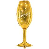 PartyDeco Foil Ballons Glass Gold/white
