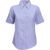 Fruit of the Loom Women's Oxford Short Sleeve Shirt - Oxford Blue
