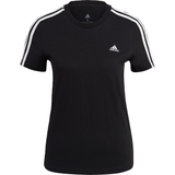 Dam - Jersey T-shirts adidas Women's Loungewear Essentials Slim 3-Stripes T-shirt - Black/White
