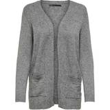 4 - Dam Koftor Only Lesly Open Knitted Cardigan - Grey/Medium Grey Melange