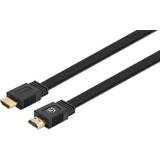 Manhattan HDMI-kablar - Standard HDMI-Standard HDMI Manhattan Flat HDMI-HDMI High Speed with Ethernet 15m