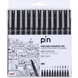 Uni Pennor Uni Pin Fineliner Drawing Pen Black 12 Pack