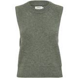 Dam - Rundringad Västar Only Knitted Waistcoat - Green/Kalamata