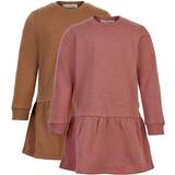 Multifärgade Klänningar Barnkläder Minymo Sweat Dress 2-pack - Canyon Rose (5750 411)
