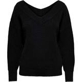 Only Melton V-Neck Knitted Sweater - Black