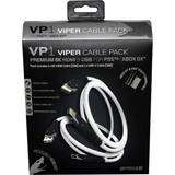 Gioteck Batterier & Laddstationer Gioteck PS4/PS5 Premium Viper VP1 Cable Pack - White/Black
