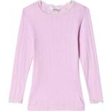 Silke T-shirts Barnkläder Joha Silk Wool T-shirt with Lace - Pink (16490-197-350)