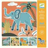 Elefanter - Plastleksaker Kreativitet & Pyssel Djeco Cartoon Templates Wild Animals 5pcs