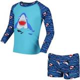 Långa ärmar Baddräkter Barnkläder Regatta Valo Rash Swimming Suit - Nautical Blue