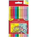 Tuschpennor Faber-Castell Grip Felt Tip Pen Neon + Pastel Cardboard Wallet of 10