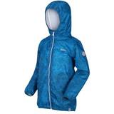 Regatta Kid's Printed Lever Packaway Waterproof Jacket - Blue Aster