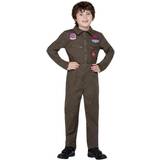Pilot - Top Gun Maskeradkläder Smiffys Top Gun Kids Costume with Jumpsuit