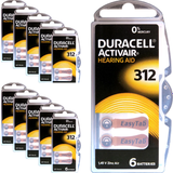 Hörapparatsbatterier 312 Duracell 312 60-pack