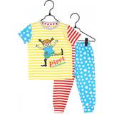 Elastan Nattplagg Pippi Glee Short Sleeve Pyjamas - Yellow/Red/Blue