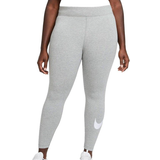 Nike Strumpbyxor Nike Women's Sportswear Essential Mid-Rise Swoosh Leggings - Dark Grey Heather/White