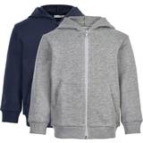 Multifärgade Hoodies Barnkläder Minymo Sweat Jacket With Hood 2-Pack - Grey Melanga (5752-131)