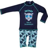 Bebisar UV-dräkter Barnkläder Swimpy Wild Summer UV Suit - Navy Blue