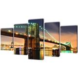vidaXL Brooklyn Bridge Väggdekor 100x100cm 5st