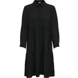 Dam - Volanger Klänningar Jacqueline de Yong Solid Colored Shirt Dress - Black