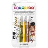 Ansiktsfärger & Kroppsfärger - Grön Maskerad Smink Snazaroo Brush Pen Jungle Pack