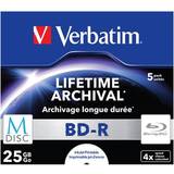 25 GB - Blu-ray Optisk lagring Verbatim M-Disc BD-R 25GB 4x 5-pack Jewelcase Inkjet
