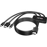 HDMI-kablar - USB C Club 3D HDMI/USB micro B-USB C/DisplayPort Mini/HDMI M-F Adapter