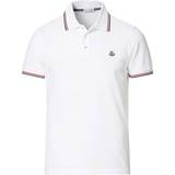 Moncler 38 - Bomull Överdelar Moncler Logo Tipped Polo Shirt - White