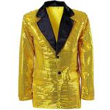 70-tal - Tjuvar & Banditer Maskeradkläder Widmann Sequin Jacket Gold with Black Collar