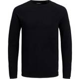 Jack & Jones Herr - Stickad tröjor Jack & Jones Textured Knitted Sweater - Black