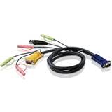 Aten USB-kabel Kablar Aten KVM VGA/2x3.5mm/USB A - VGA 2x3.5mm 5m