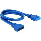 DeLock Blåa - USB-kabel Kablar DeLock USB-USB 19 Pin M-F 0.4m