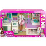 Docktillbehör - Doktorer Leksaker Barbie Fast Cast Clinic Playset with Brunette Doctor Doll