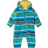 Frugi Barnkläder Frugi Ted Fleece Snuggle Suit - Tobermory Rainbow Stripe