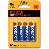 AA (LR06) Batterier & Laddbart Kodak Max Super Alkaline AA 4-pack