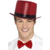 Karneval - Röd Huvudbonader Smiffys Sequin Top Hat Red
