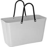 Gråa Toteväskor Hinza Shopping Bag Large (Green Plastic) - Light Grey