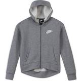 Elastan Hoodies Barnkläder Nike Older Kid's Sportswear Club Fleece Full Zip Hoodie - Carbon Heather/White (DC7118-091)