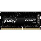 8 GB - SO-DIMM DDR4 RAM minnen Kingston Fury Impact Black DDR4 2666MHz 8GB (KF426S15IB/8)